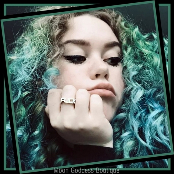 FUČK Ring – Solid Stainless Steel Punk Biker Statement | Unisex Size 11 & 12 - Picture 3 of 7